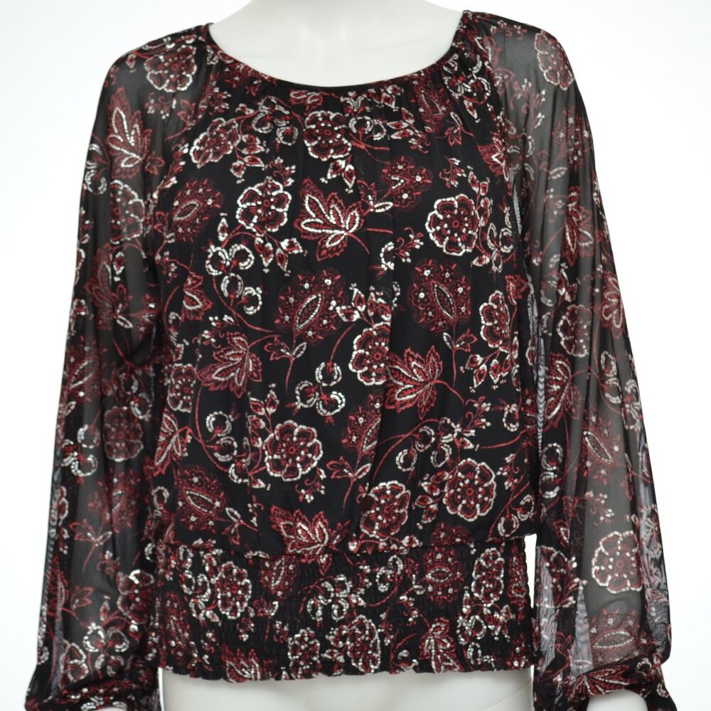 Harper241 Long sleeved sheer blouse (Medium)